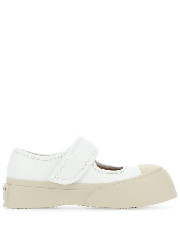 Nappa Leather Mary Jane Low Top Sneakers Lily White - MARNI - BALAAN 2