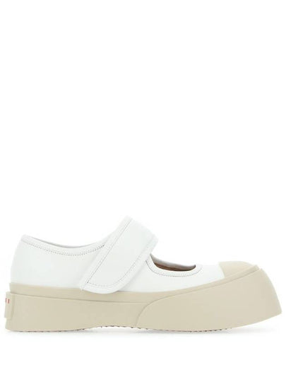 Nappa Leather Mary Jane Low Top Sneakers Lily White - MARNI - BALAAN 2