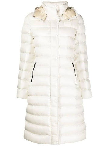 Women s ELVEZIA Hooded Long Padded Jacket White - DUVETICA - BALAAN 1