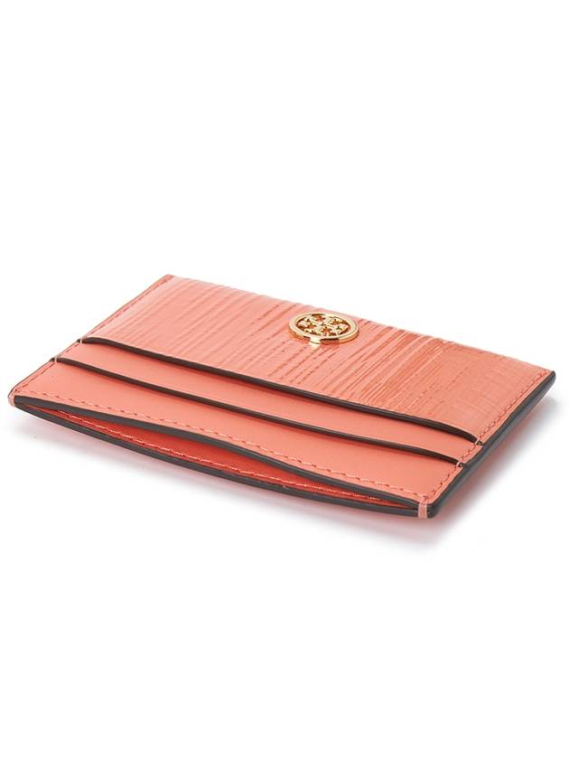 Robinson Leather Card Wallet Coral - TORY BURCH - BALAAN 5