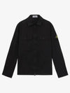 Organic Stretch Cotton Satin Long Sleeve Shirt Black - STONE ISLAND - BALAAN 3