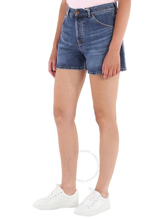 High Waist Denim Shorts Blue - CHLOE - BALAAN 3