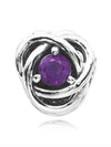 February Birthstone Eternity Circle Bracelet Charm Purple Silver - PANDORA - BALAAN 5