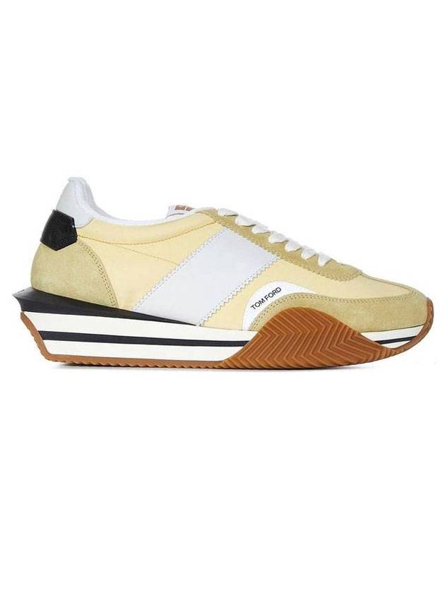 James Panel Suede Nylon Low Top Sneakers Yellow - TOM FORD - BALAAN 1