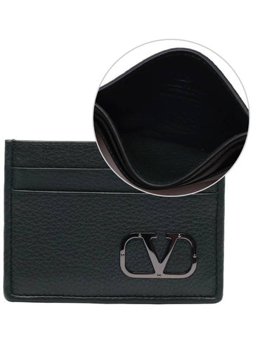 Men's Metal V Logo Card Wallet - VALENTINO - BALAAN 1