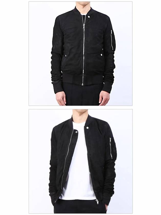 Men's Raglan Zipper Bomber Jacket Black - RICK OWENS - BALAAN 3