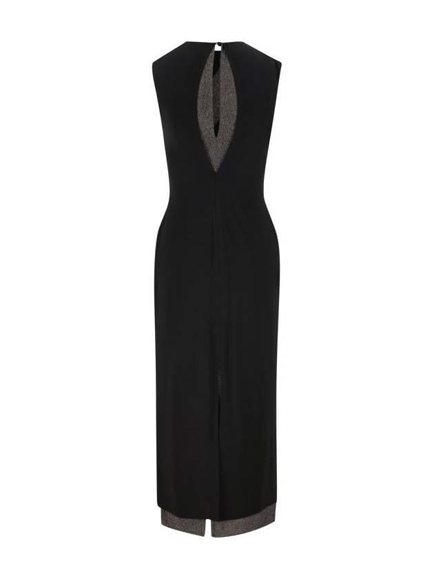 Jersey Metallic Yarn Long Dress Black - FENDI - BALAAN 3