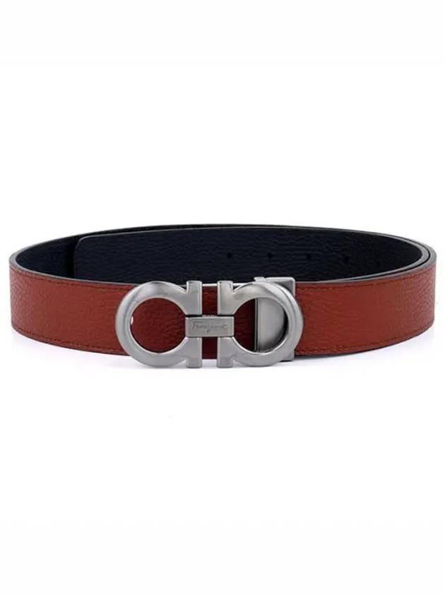 Gancini Reversible Adjustable Leather Belt Brown - SALVATORE FERRAGAMO - BALAAN 2