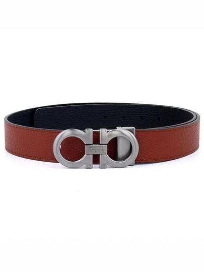 Gancini Reversible Adjustable Leather Belt Brown - SALVATORE FERRAGAMO - BALAAN 2