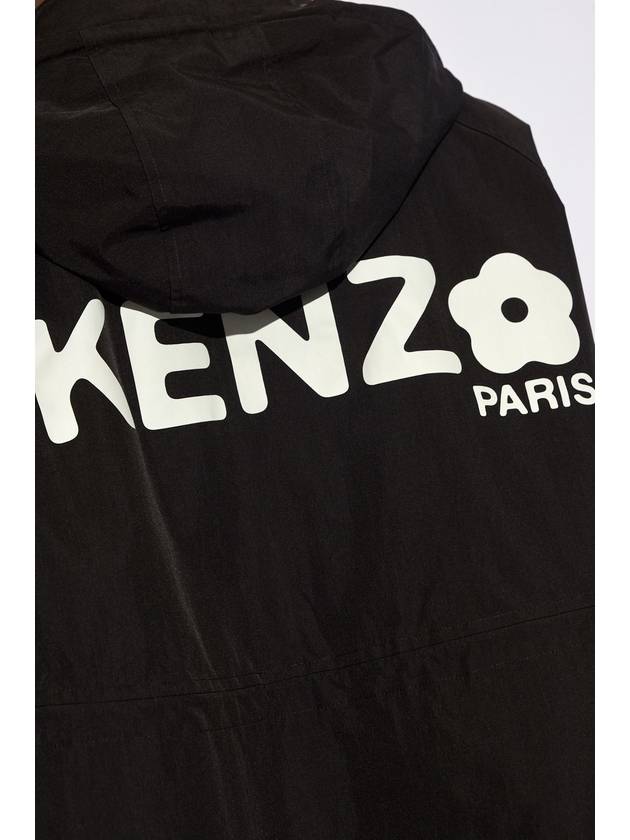 logo applique hooded parka jacket black - KENZO - BALAAN 6