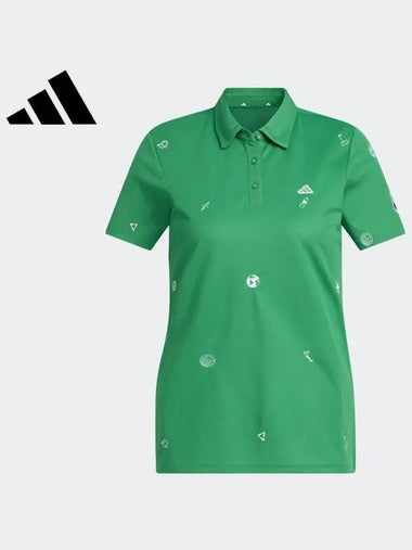 HT6875 Play Green Monogram Short Sleeve T-Shirt - ADIDAS GOLF - BALAAN 1