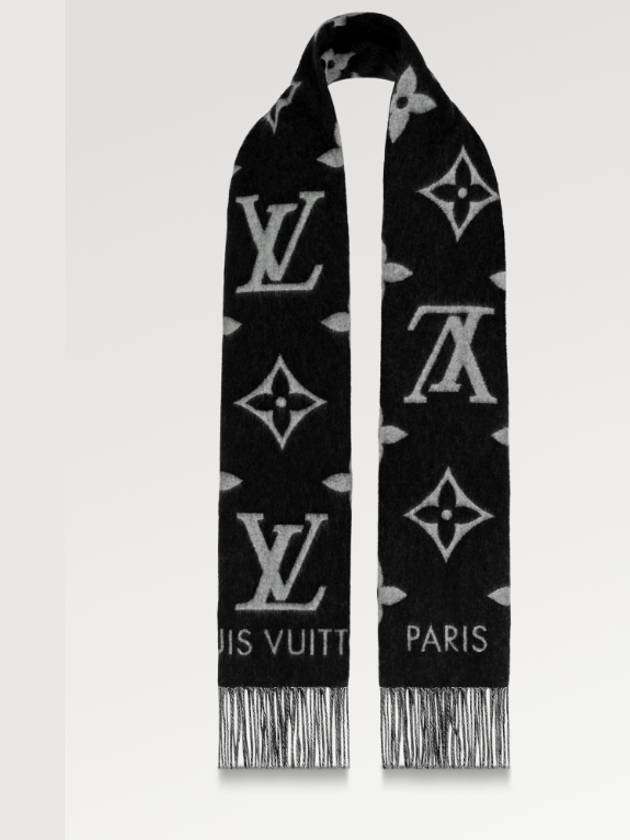 Reykjavik Monogram Cashmere Scarf Black - LOUIS VUITTON - BALAAN 2