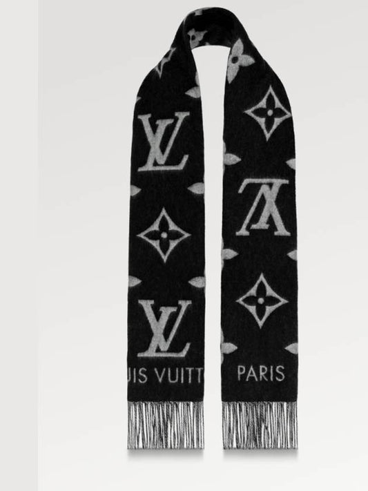 Reykjavik Monogram Cashmere Muffler Black - LOUIS VUITTON - BALAAN 2