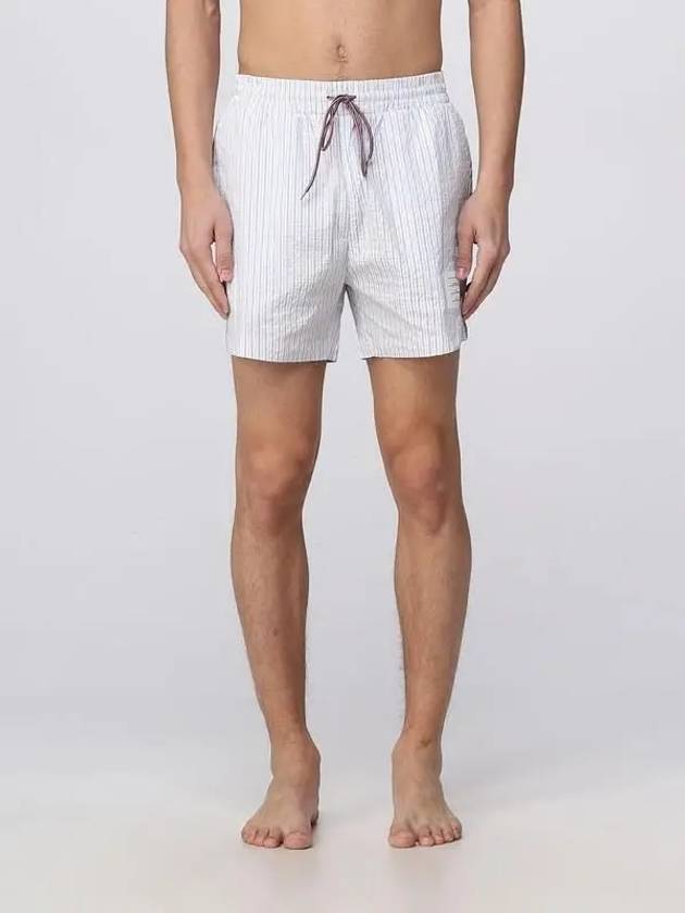 RWB Trimmed Striped Swim Shorts Light Blue - THOM BROWNE - BALAAN 4