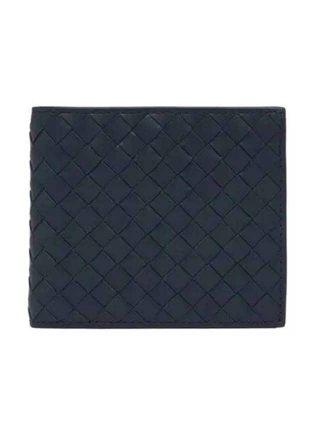 Intrecciato Calf Leather Half Wallet Navy - BOTTEGA VENETA - BALAAN 2