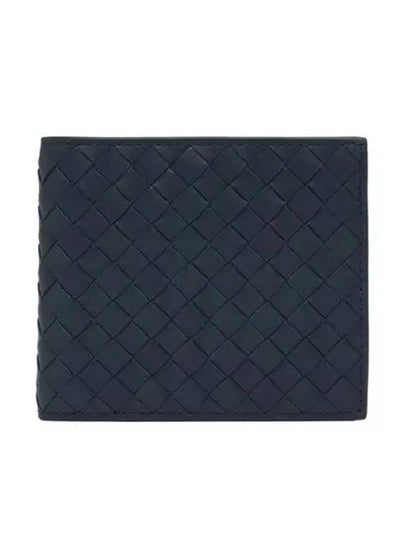 Intrecciato Calf Leather Half Wallet Navy - BOTTEGA VENETA - BALAAN 2