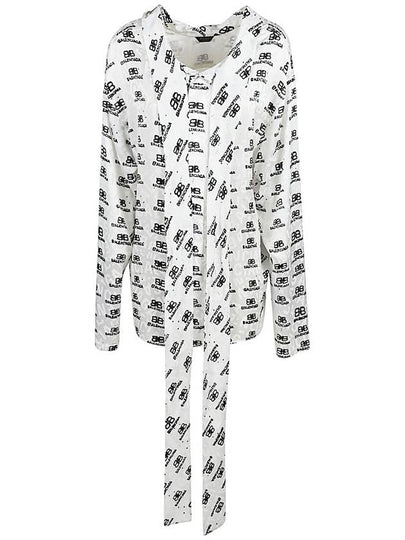 Women's Hand Drawn BB Silk Blouse White - BALENCIAGA - BALAAN 2