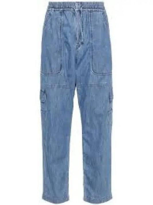 Drawstring straight fit pants blue PA0025FAA1H38E30BU - ISABEL MARANT - BALAAN 1