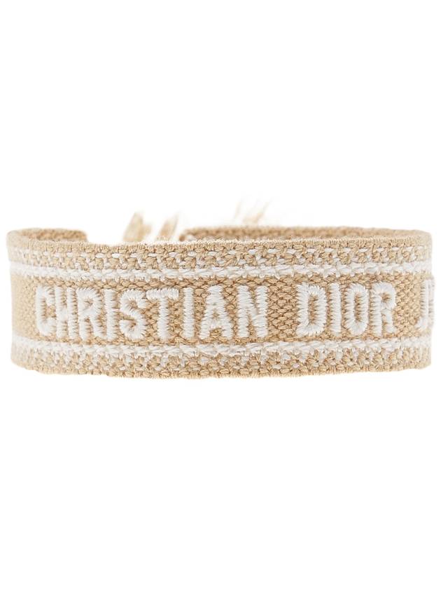 Embroidered Logo Bracelet Set Beige - DIOR - BALAAN 4