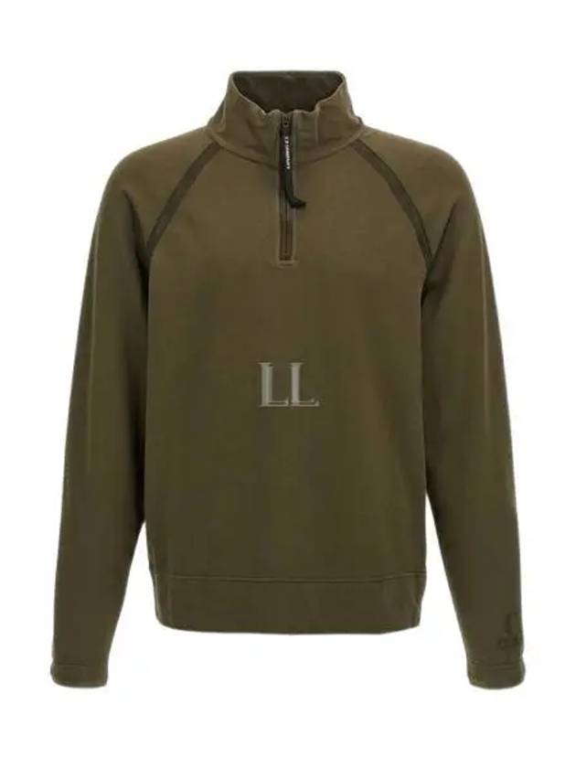 Light Fleece Half Zipped Sweatshirt Green - CP COMPANY - BALAAN 2