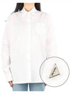 Basic Cotton Long Sleeve Shirt White - PRADA - BALAAN 2