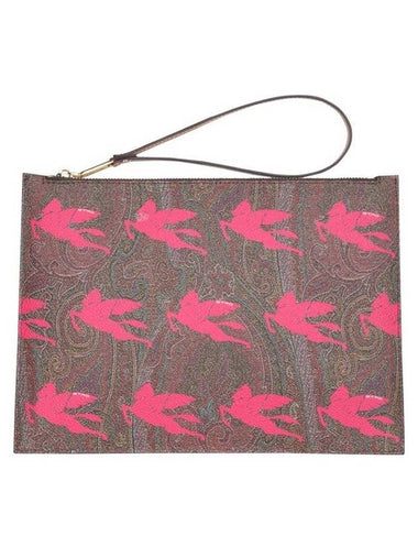 Paisley Pegasus Clutch Bag Brown Red - ETRO - BALAAN 1