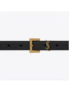 Monogram Square Leather Belt Black - SAINT LAURENT - BALAAN 2