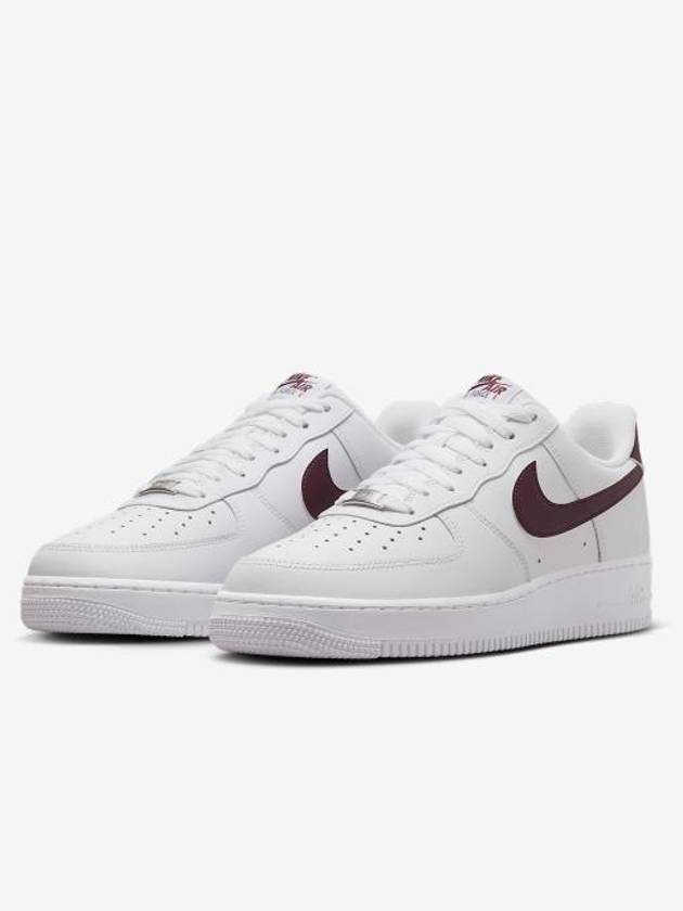 Air Force 1 07 Low Top Sneakers Burgundy White - NIKE - BALAAN 5