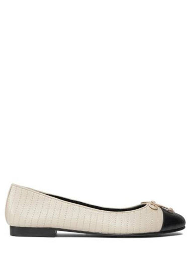 Cap-Toe Quilted Ballet Flat White - TORY BURCH - BALAAN 1