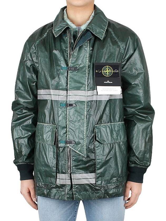 Microfelt Ripstop Cover Down Jacket Green - STONE ISLAND - BALAAN 3