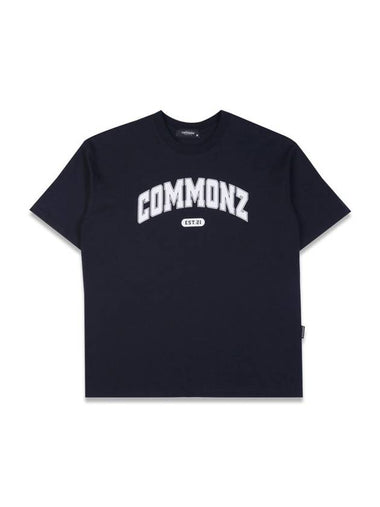 Essentials Arch Logo Short Sleeve T-Shirt Navy - COMMONZ - BALAAN 1