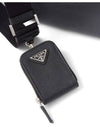 triangle logo leather shoulder bag black - PRADA - BALAAN 7