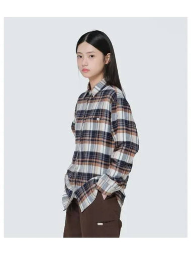 Recycled Women s Check Shirt Camel S24FWFSH03 - SNOW PEAK - BALAAN 1