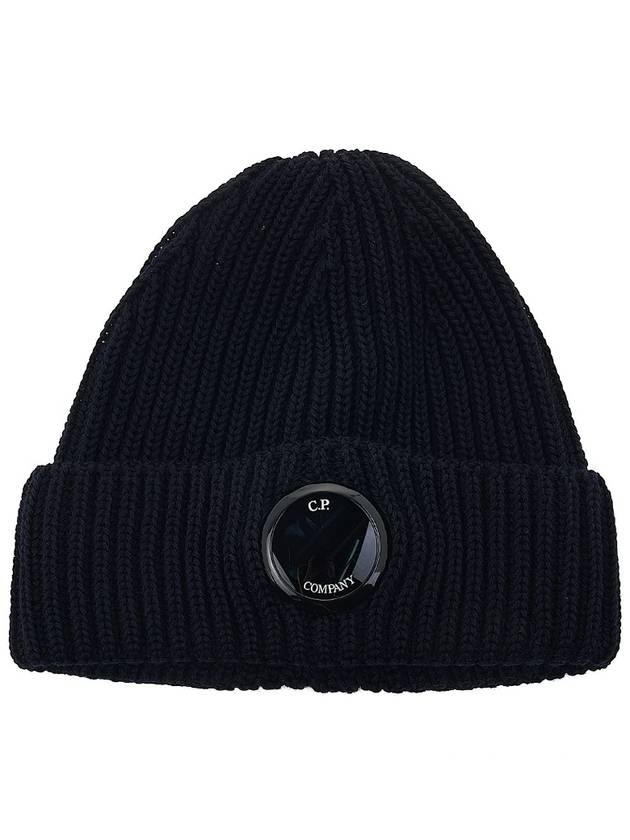 Lens Wappen Extra Fine Merino Wool Beanie Navy - CP COMPANY - BALAAN 10