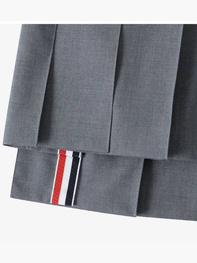 4 Bar Plain Weave Mini Pleated Skirt Grey - THOM BROWNE - BALAAN 4