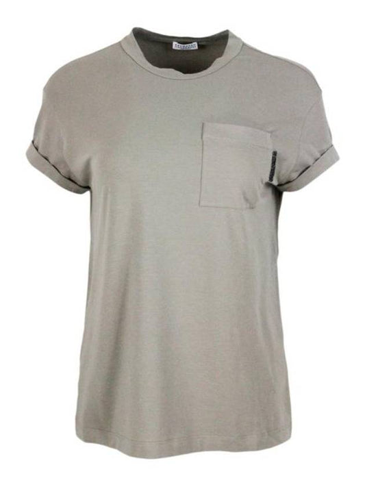 Long Sleeve T-Shirt M0T18BB300 C8694 GREEN - BRUNELLO CUCINELLI - BALAAN.