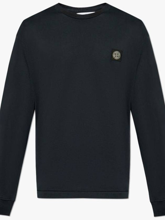 Chest Patch Long Sleeve T-Shirt Blue - STONE ISLAND - BALAAN 2