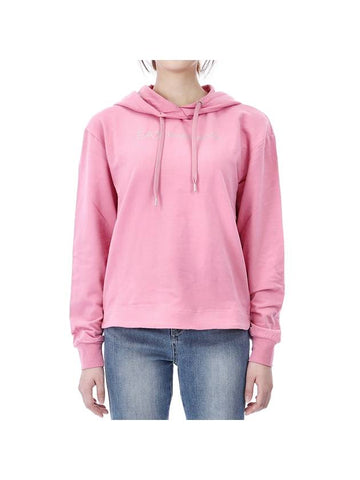 Women's Logo Hoodie Pink - EMPORIO ARMANI - BALAAN 1