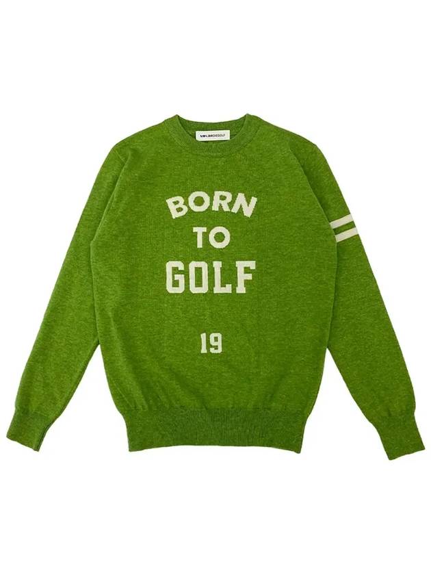 BORN TO GOLF CREW NECK SWEATER BORN TO GOLF CREW NECK SWEATER GREEN - MONBIRDIE GOLF - BALAAN 3