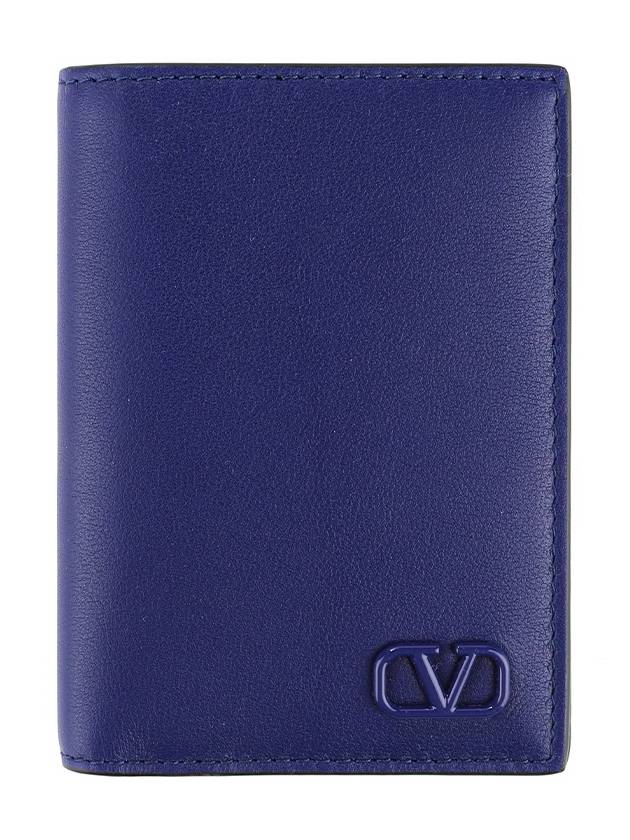 Valentino V Logo Card Wallet Navy - VALENTINO - BALAAN 2