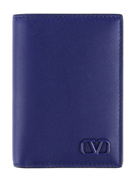 Valentino V Logo Card Wallet Navy - VALENTINO - BALAAN 2