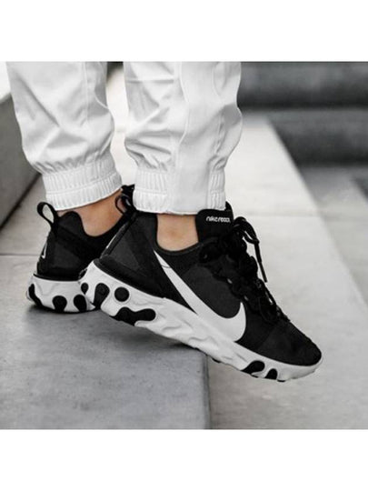 React Element 55 Low Top Sneakers Black White - NIKE - BALAAN 2