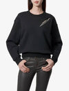 Cutout Detail Round Neck Sweatshirt Black - ALEXANDER MCQUEEN - BALAAN 2