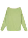 Reversible Boat Neck Boucle Knit Ivory Green - HIGH SCHOOL DISCO - BALAAN 3