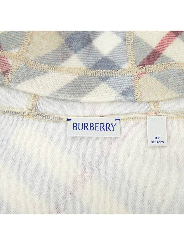 Kids Check Wool Hooded Zip-Up Jacket Beige - BURBERRY - BALAAN 8