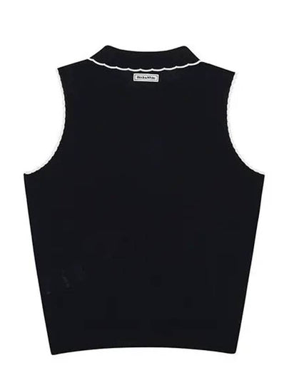 Terrier One-Point Knit Vest 2014LZVRBLACK - BLACK&WHITE - BALAAN 2