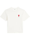 Heart Logo Cotton Jersey Short Sleeve T-Shirt White - AMI - BALAAN 2