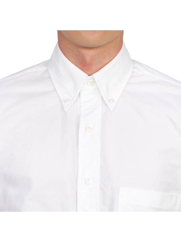 Men's Logo Patch Classic Cotton Long-Sleeve Shirt White - THOM BROWNE - BALAAN 8