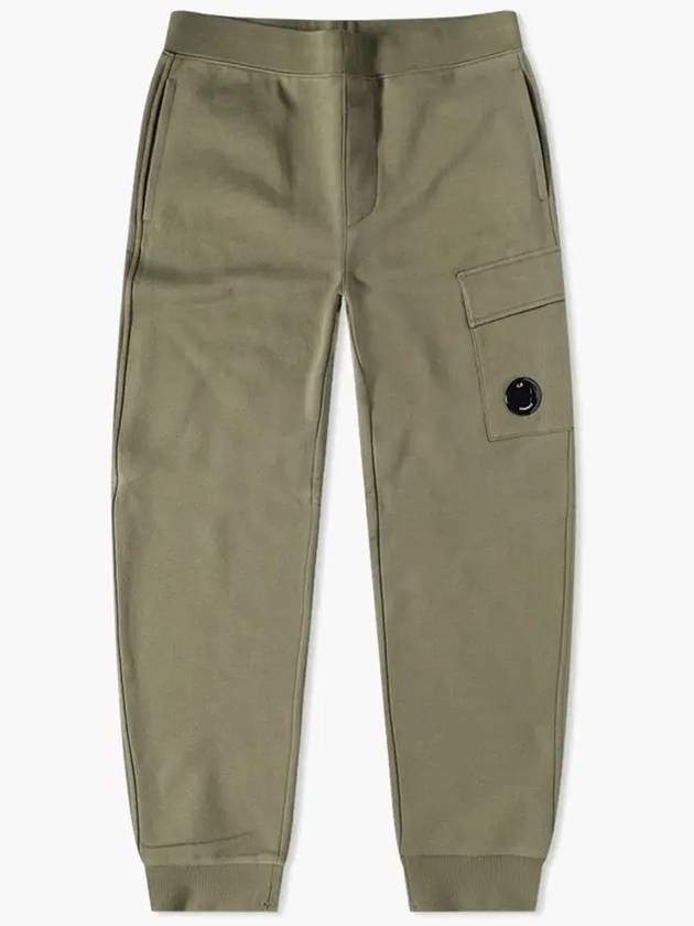 Men's Diagonal Raised Fleece Track Pants Green - CP COMPANY - BALAAN 2