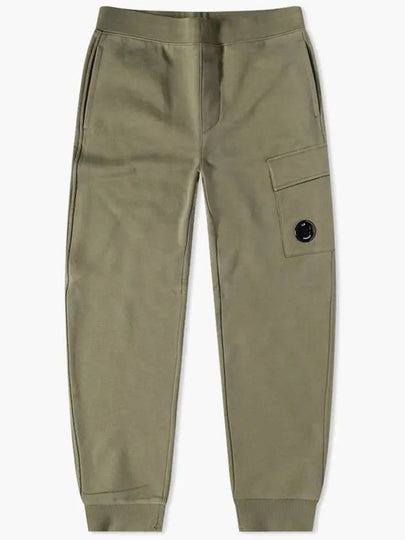 Men's Diagonal Raised Fleece Track Pants Green - CP COMPANY - BALAAN 2